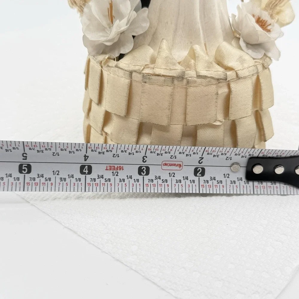 Vintage 1950s Wedding Cake Topper Bride and Groom Heart Mid Century Wedding